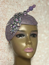 Lavender Double Cup Beaded hat for Church, Weddings, Tea Parties, and other special occasions