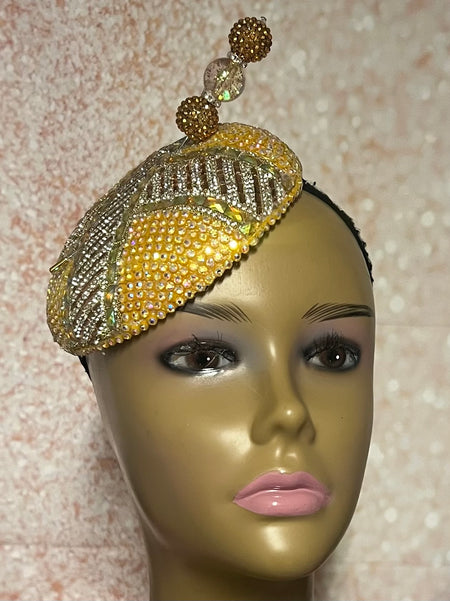 White Rhinestone Braid Hat for church head covering and other special occasions