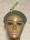 Olive Green Headband-Shaped Fascinator Half Hat for Church, Tea Parties, Weddings and other special occasions