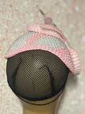 Pink and White Beaded hat for Church, Wedding, Mother of the Bride, Head Covering, Tea Parties and other special occasions