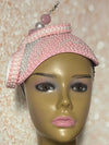 Pink and White Beaded hat for Church, Wedding, Mother of the Bride, Head Covering, Tea Parties and other special occasions