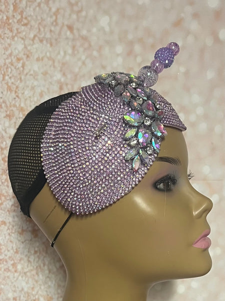 Lavender Double Cup Beaded hat for Church, Weddings, Tea Parties, and other special occasions
