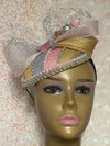 Pink, Gold, and Silver Multicolor Fascinator Half Hat for Church and special occasion