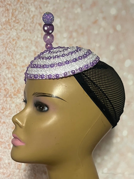 Lavender Double Cup Beaded hat for Church, Weddings, Tea Parties, and other special occasions (Copy)