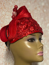 Red Beaded Lace Half Hat Fascinator for weddings, church, and special occasions, Gift for Mom, Sister, Wife, Her