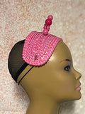 Pink Beaded Headband shaped hat for Church, Wedding, Mother of the Bride, Head Covering, Tea Parties and other special occasions