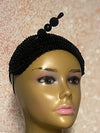 Black Beaded Lace Gemstone Headband Half Hat Fascinator for weddings, church and special occasions, Gift for Mom, Sister, Wife, Her