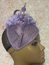 Lavender Sinamay Flower Fascinator half hat for Church, Wedding, Mother of the Bride, Head Covering, Tea Parties and other special occasions