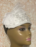 White Pearl Fascinator Half Hat for Church, Weddings and other Special Occasions