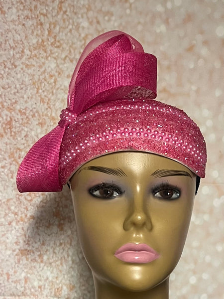 White Tweed Half Hat Fascinator for weddings, church, tea parties and special occasions