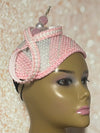 Pink and White Beaded hat for Church, Wedding, Mother of the Bride, Head Covering, Tea Parties and other special occasions