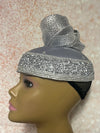 Silver Rhinestone Crystal Bling Fascinator Hat for Church, Weddings, Tea Parties, and Other Special Occasions