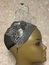 Gray Felt Flower Headband Hat for Church, Wedding, Mother of the Bride, Head Covering, Tea Parties