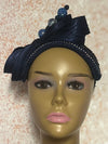 Navy Blue Beaded Crystal Headband Fascinator for Church, Tea Parties, Weddings and Special Occasions