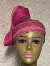 Hot Pink Beaded hat for Church, Magenta Wedding Half Hat for Mother of the Bride, Head Covering, Tea Parties and other special occasions