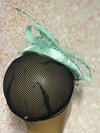 Mint Green Satin Button Pillbox Fascinator Half Hat, Church Head Covering, Headwear, Tea Parties, Weddings, and other Special Occasions