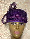 Purple Sequins and Rhinestones hat for Church, Wedding, Mother of the Bride, Head Covering, Tea Parties and other special occasions