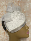 White Pearl Lace Teardrop Fascinator Half Hat, Church Head Covering, Tea Party, Kentucky Derby, Bride Hat, Wedding,  and Special Occasions