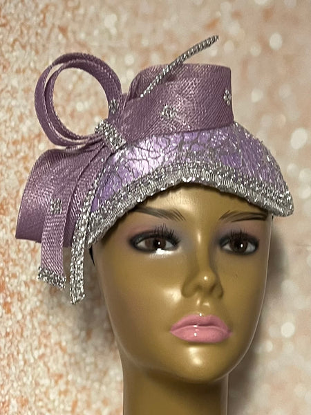 Lavender and Silver hat for Church, Wedding, Mother of the Bride, Head Covering, Tea Parties and other special occasions
