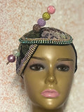 Multicolor Double Cup Teardrop Pastel Fascinator, Handmade Church Half Hat, Tea Parties and Special Occasions