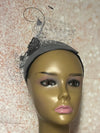 Gray Felt Flower Headband Hat for Church, Wedding, Mother of the Bride, Head Covering, Tea Parties