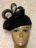 Black Sequin Half Hat for Church Head Covering, Mother of the Bride, Tea Party and other Special Occasions