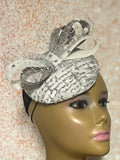 Silver and White Sequin Disc Shiny Bling Fascinator Half Hat for Church, Tea Parties, Weddings and other special occasions