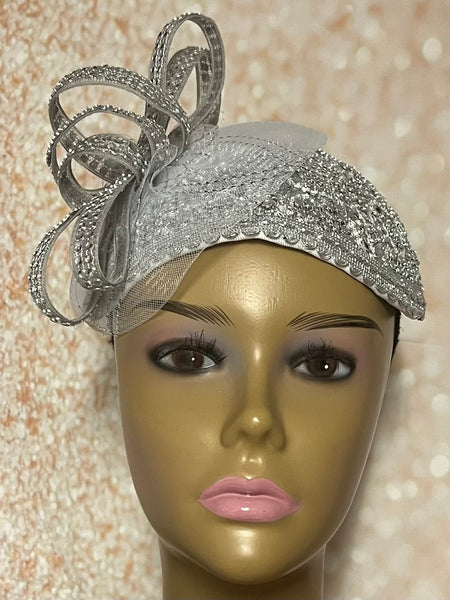 Orange Half Hat Fascinator for Church and Special Occasions