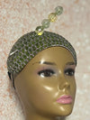 Olive Green Headband-Shaped Fascinator Half Hat for Church, Tea Parties, Weddings and other special occasions
