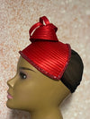 Red Satin Fascinator Half Hat for Church, Tea Parties, Weddings and other special occasions