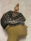 Leopard Print Rhinestone Fascinator, Half Hat for Church and Special Occasions