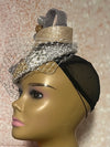 Gold and Silver Beaded Button Circle Fascinator Half Hat for Church, Tea Parties, Weddings and other special occasions