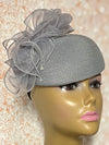 Gray Hat for Church, Wedding, Mother of the Bride, Head Covering, Tea Parties