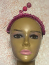 Fuchsia Pink Crystal Sequin Beaded Headband Hat | Pink Fascinator Hat for Church, Wedding, Tea Party