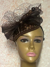 Brown Rhinestone Teardrop Fascinator, Half Hat for Church, Tea Parties and Special Occasions