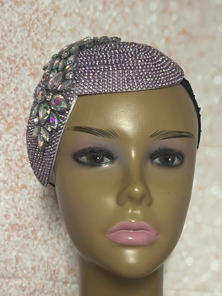 Lavender Double Cup Beaded hat for Church, Weddings, Tea Parties, and other special occasions
