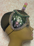Multicolor Double Cup Teardrop Pastel Fascinator, Handmade Church Half Hat, Tea Parties and Special Occasions