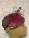 Burgundy Teardrop Fascinator Half Hat for Church, Weddings and other special occasions