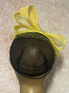 Yellow Sinamay Teardrop Fascinator: Church, Tea Party Headwear