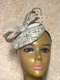 Silver and White Sequin Disc Shiny Bling Fascinator Half Hat for Church, Tea Parties, Weddings and other special occasions