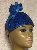Royal Blue Fascinator Half Hat for Church, Weddings and Special Occasion