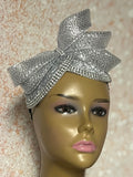 Silver and Gray Bling Double Cup Fascinator Half Hat for Church, Tea Parties, Weddings, and other special occasions
