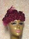 Burgundy Flower Fascinator Half Hat for Church, Weddings and other special occasions