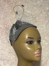 Gray Felt Flower Headband Hat for Church, Wedding, Mother of the Bride, Head Covering, Tea Parties