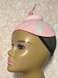 Pink and White Beaded hat for Church, Wedding, Mother of the Bride, Head Covering, Tea Parties and other special occasions
