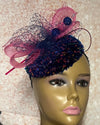 Pink and blue sequins and Rhinestones hat for Church, Wedding, Mother of the Bride, Head Covering, Tea Parties and other special occasions