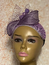 Lavender Beaded Sequin Headband Three Quarter Hat: Church Wedding Head Covering