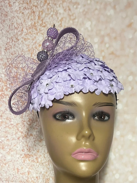 White Tweed Half Hat Fascinator for weddings, church, tea parties and special occasions
