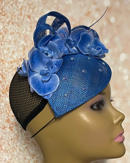 Flower Fascinator Half Hat For Church Weddings and Tea Parties