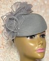 Gray Hat for Church, Wedding, Mother of the Bride, Head Covering, Tea Parties